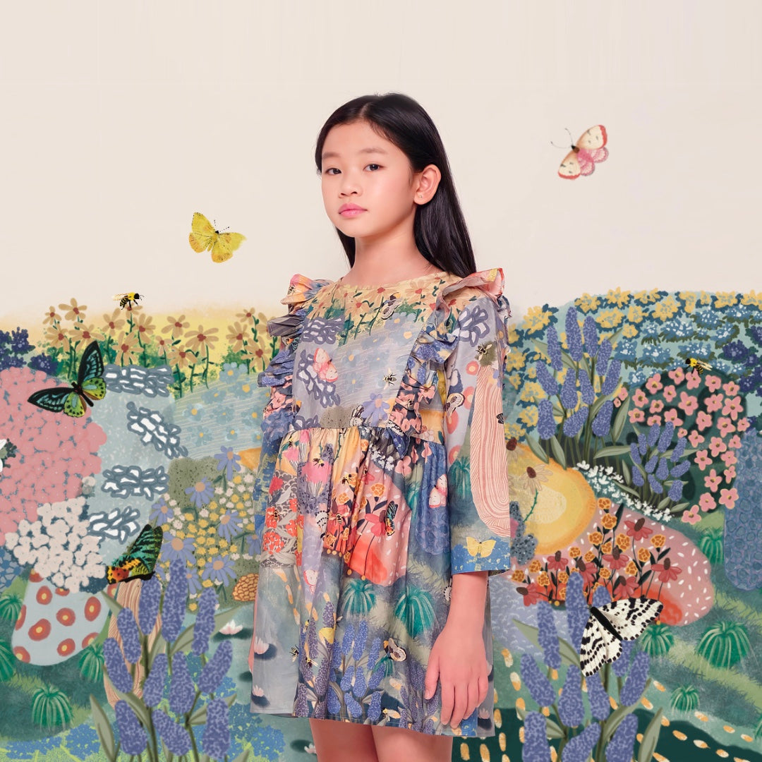 Butterflies & Bees Long Sleeved Dress - PREORDER