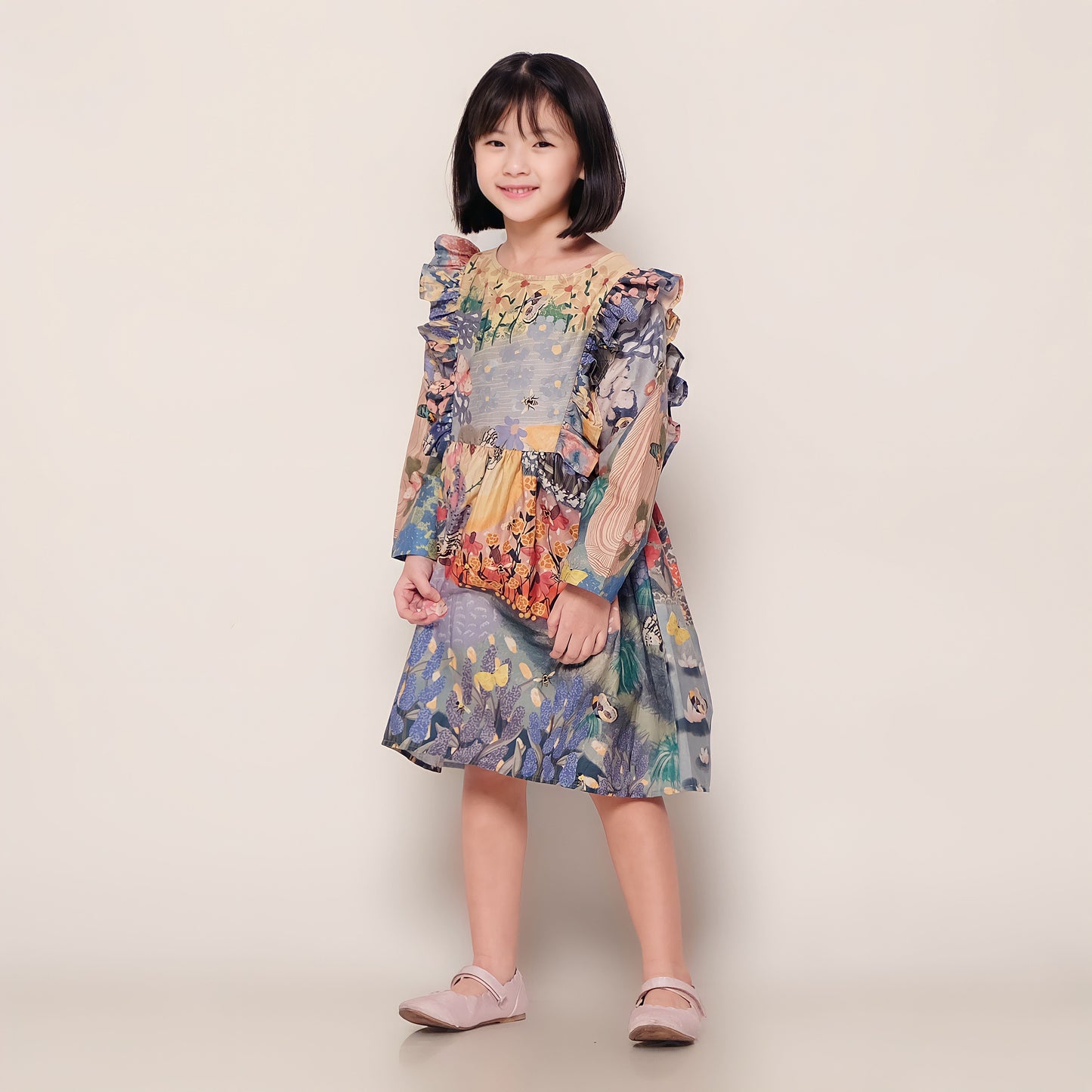 Butterflies & Bees Long Sleeved Dress - PREORDER