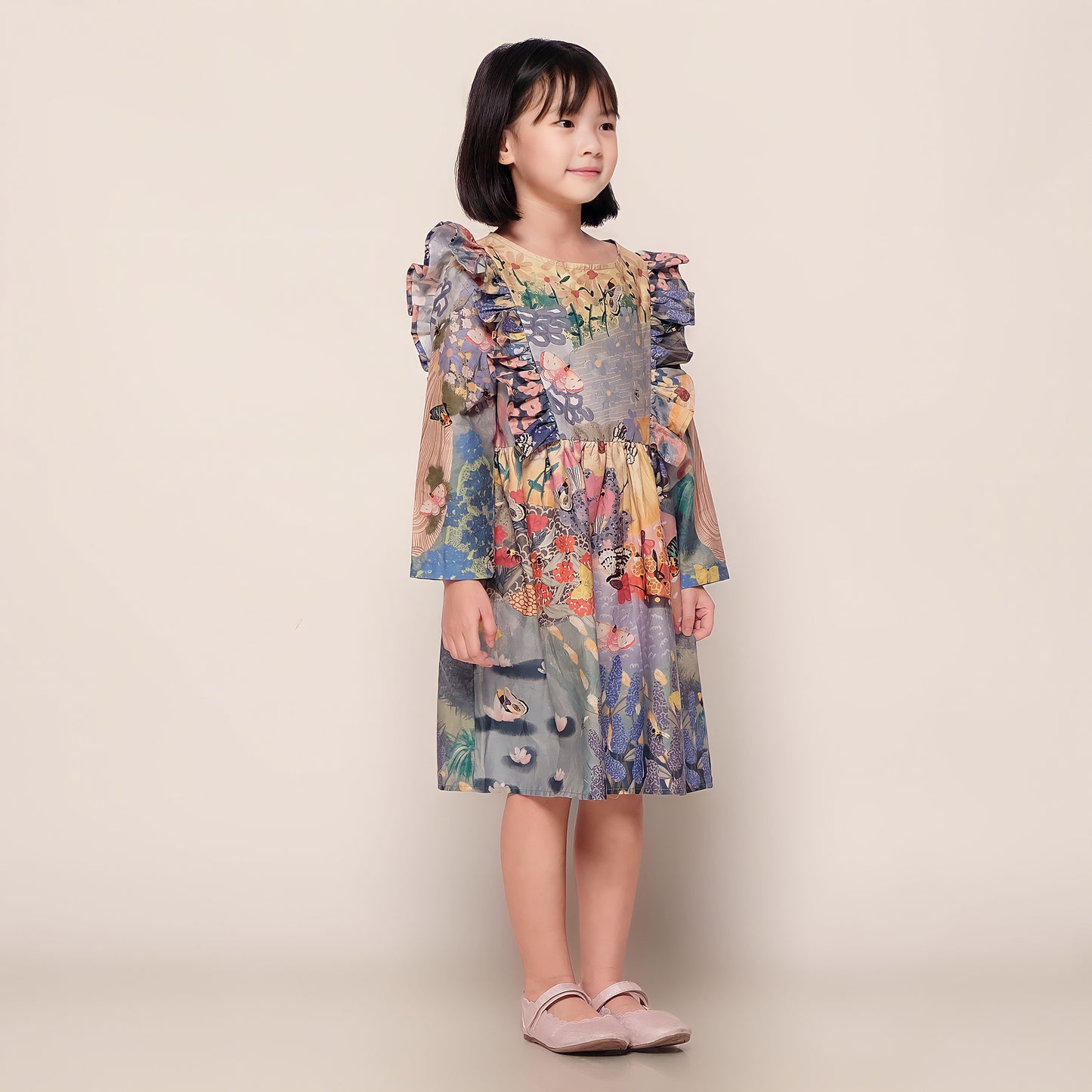 Butterflies & Bees Long Sleeved Dress - PREORDER