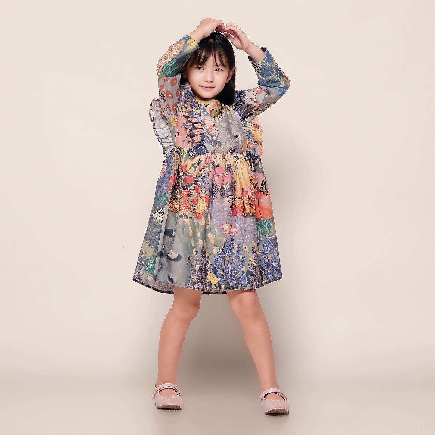 Butterflies & Bees Long Sleeved Dress - PREORDER